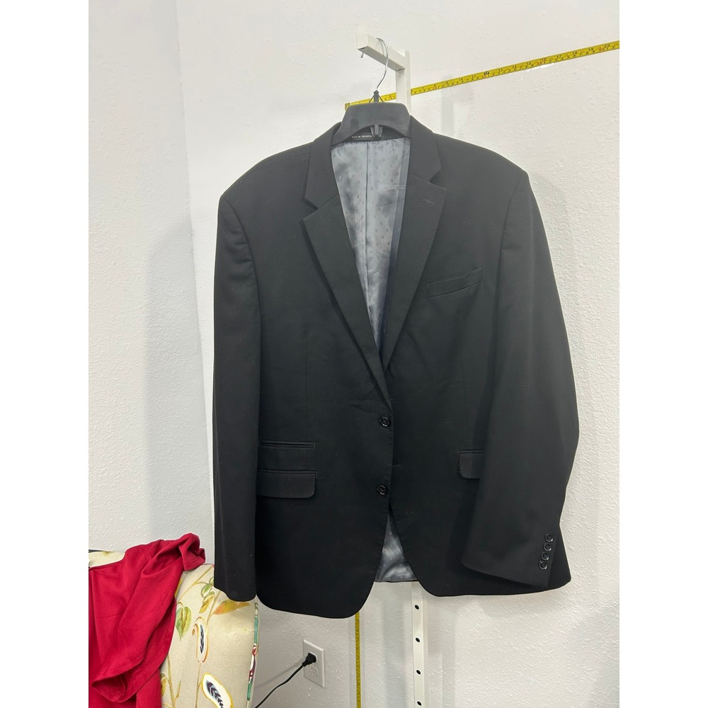 Perry Ellis Portfolio Mens Slim Fit Blazer Black Two Button Suit Jacket 42R
